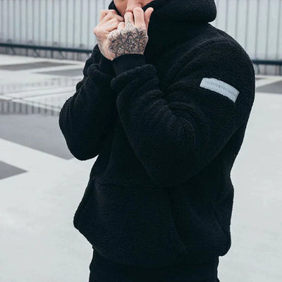 Langärmeliger Plüsch Kapuzenpullover für Herren Louis