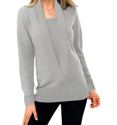 Nina | Eleganter & Bequemer V-Ausschnitt Strickmantel
