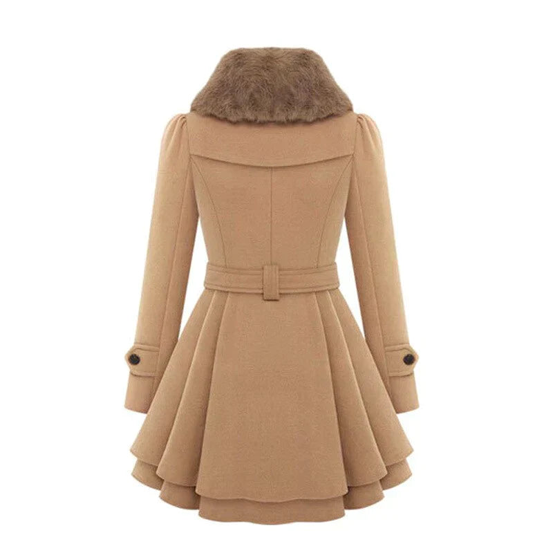 Fabiola® | Schicker Trenchcoat mit veganem Fell