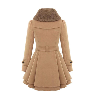 Fabiola® | Schicker Trenchcoat mit veganem Fell