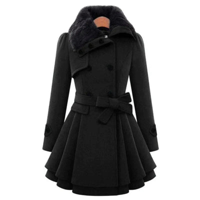 Fabiola® | Schicker Trenchcoat mit veganem Fell