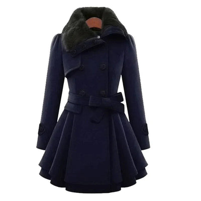 Fabiola® | Schicker Trenchcoat mit veganem Fell