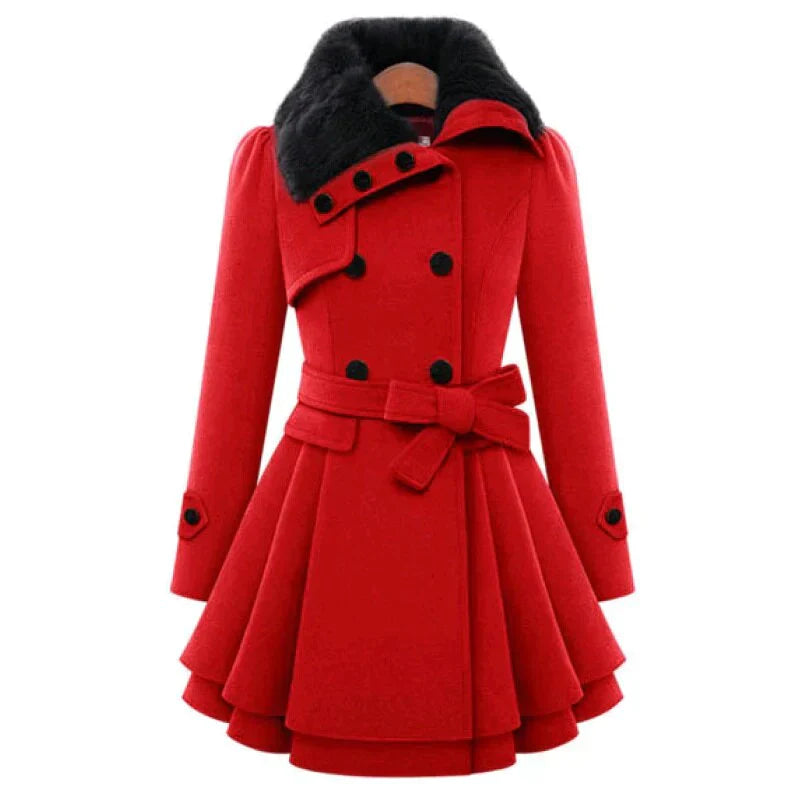 Fabiola® | Schicker Trenchcoat mit veganem Fell