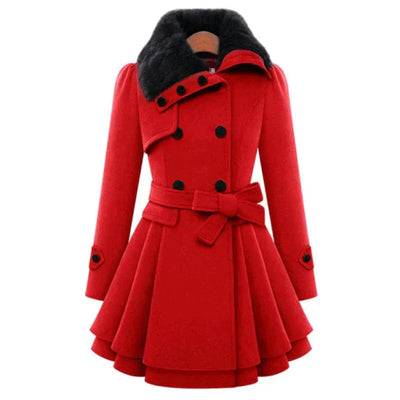 Fabiola® | Schicker Trenchcoat mit veganem Fell