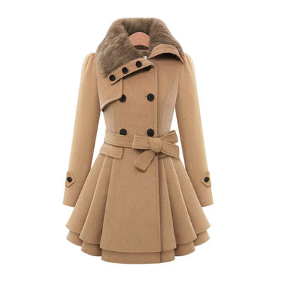 Fabiola® | Schicker Trenchcoat mit veganem Fell