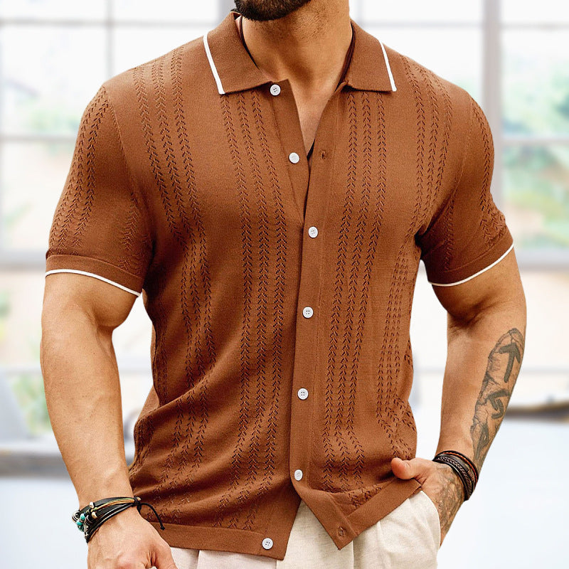 Luxuriöses Herren Poloshirt aus hochwertigem Strick Marti