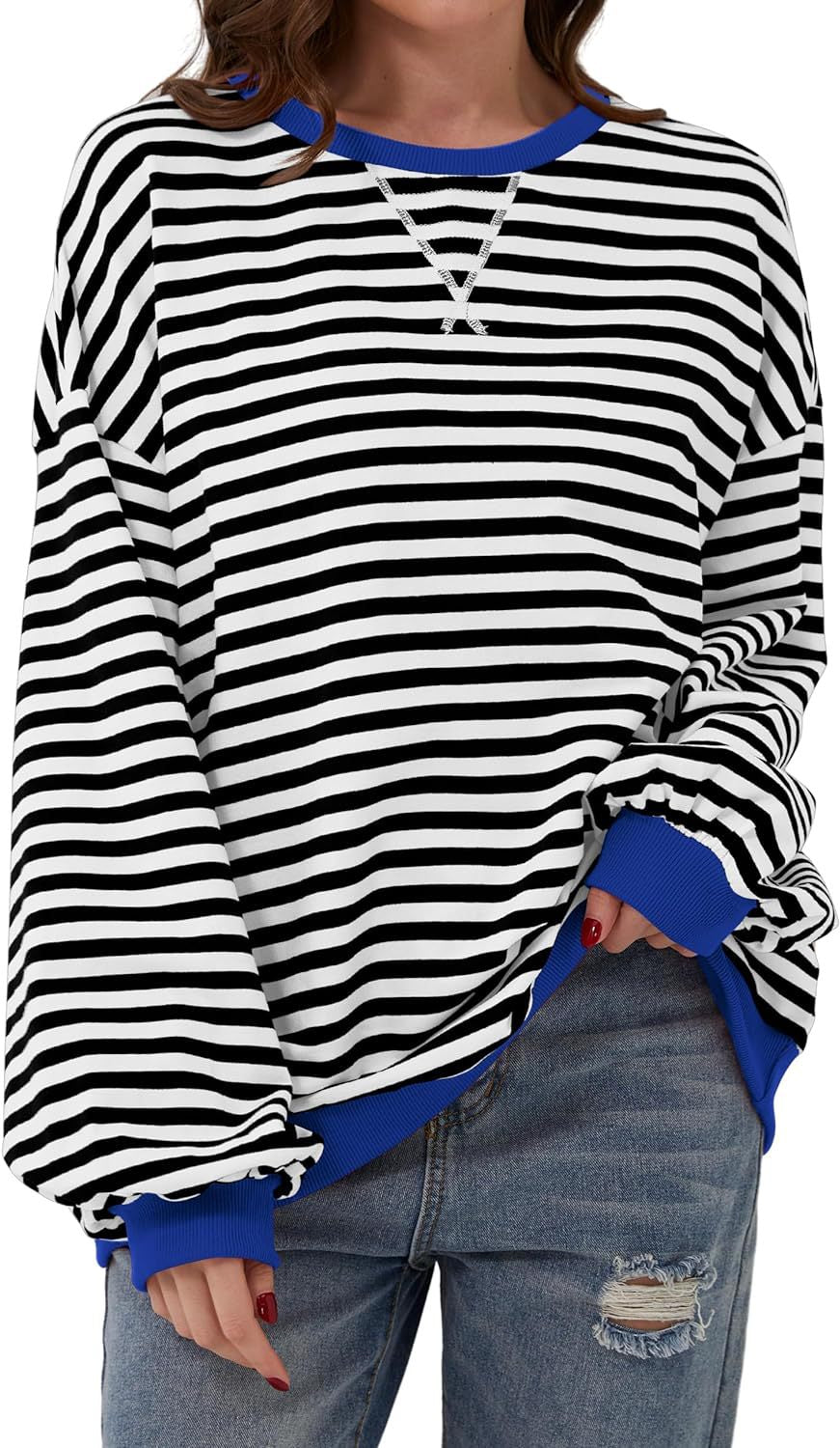 Naomi® | Locker geschnittener, lässiger Streifenpullover