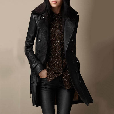 Kira® | Luxuriöser Ledertrenchcoat