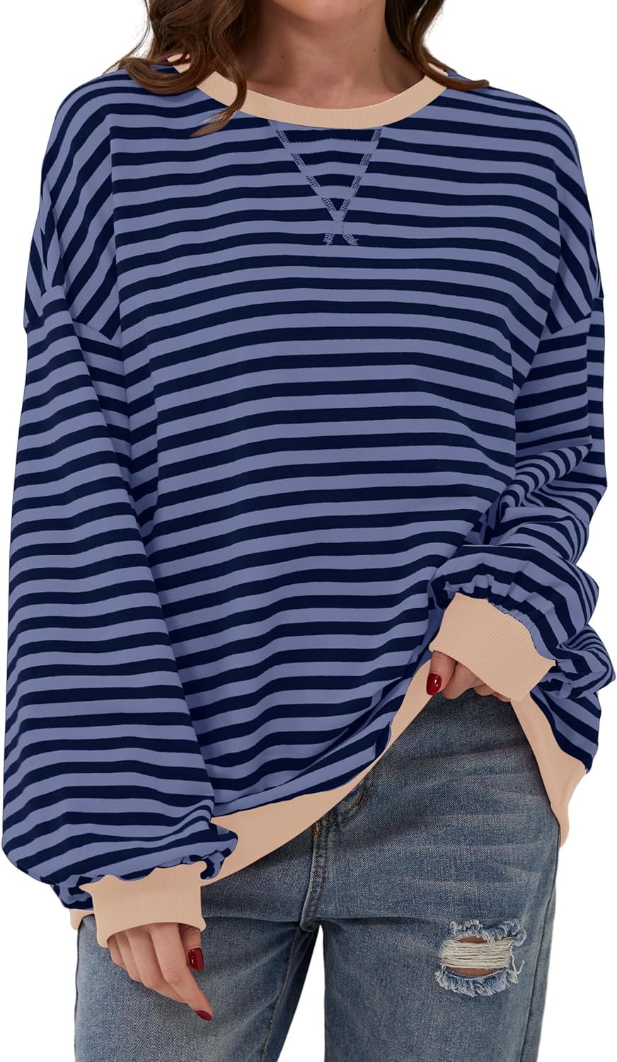 Naomi® | Locker geschnittener, lässiger Streifenpullover