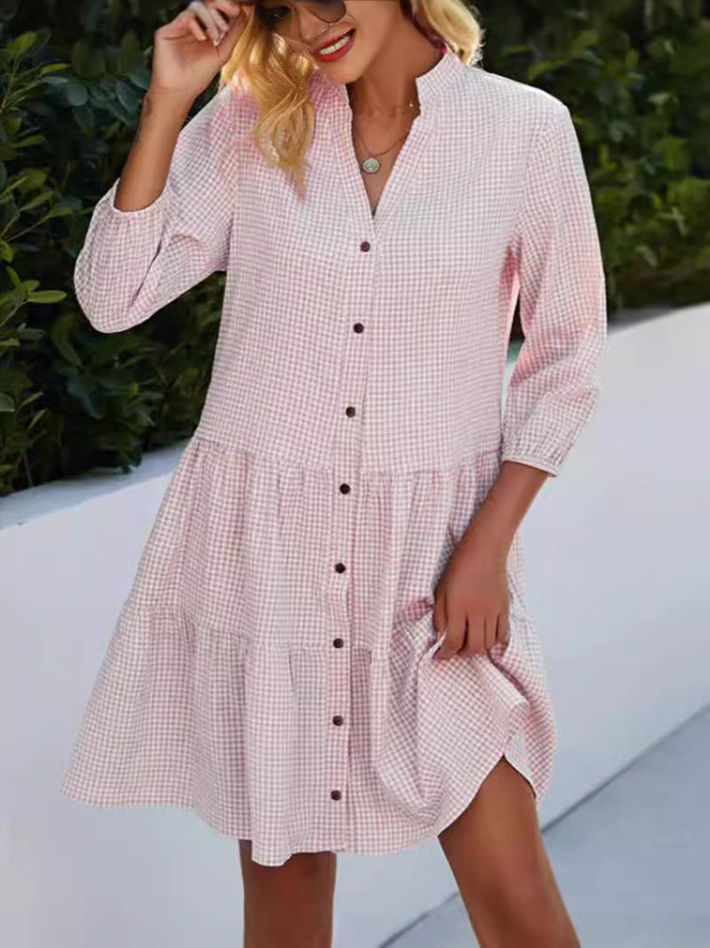 Emy - Karomuster-Cardigan-Kleid