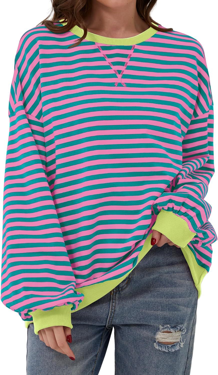 Naomi® | Locker geschnittener, lässiger Streifenpullover