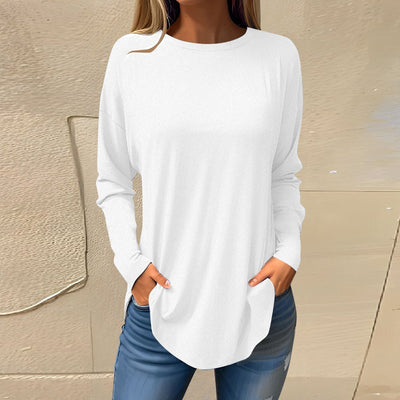 Celia | Einfache Hemden mit Rundhalsausschnitt und Langarmpullover