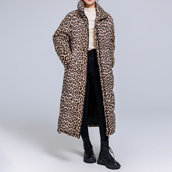 Stylischer Mantel mit Leopardenmuster für Damen