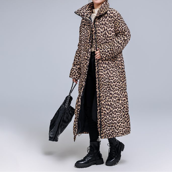 Stylischer Mantel mit Leopardenmuster für Damen