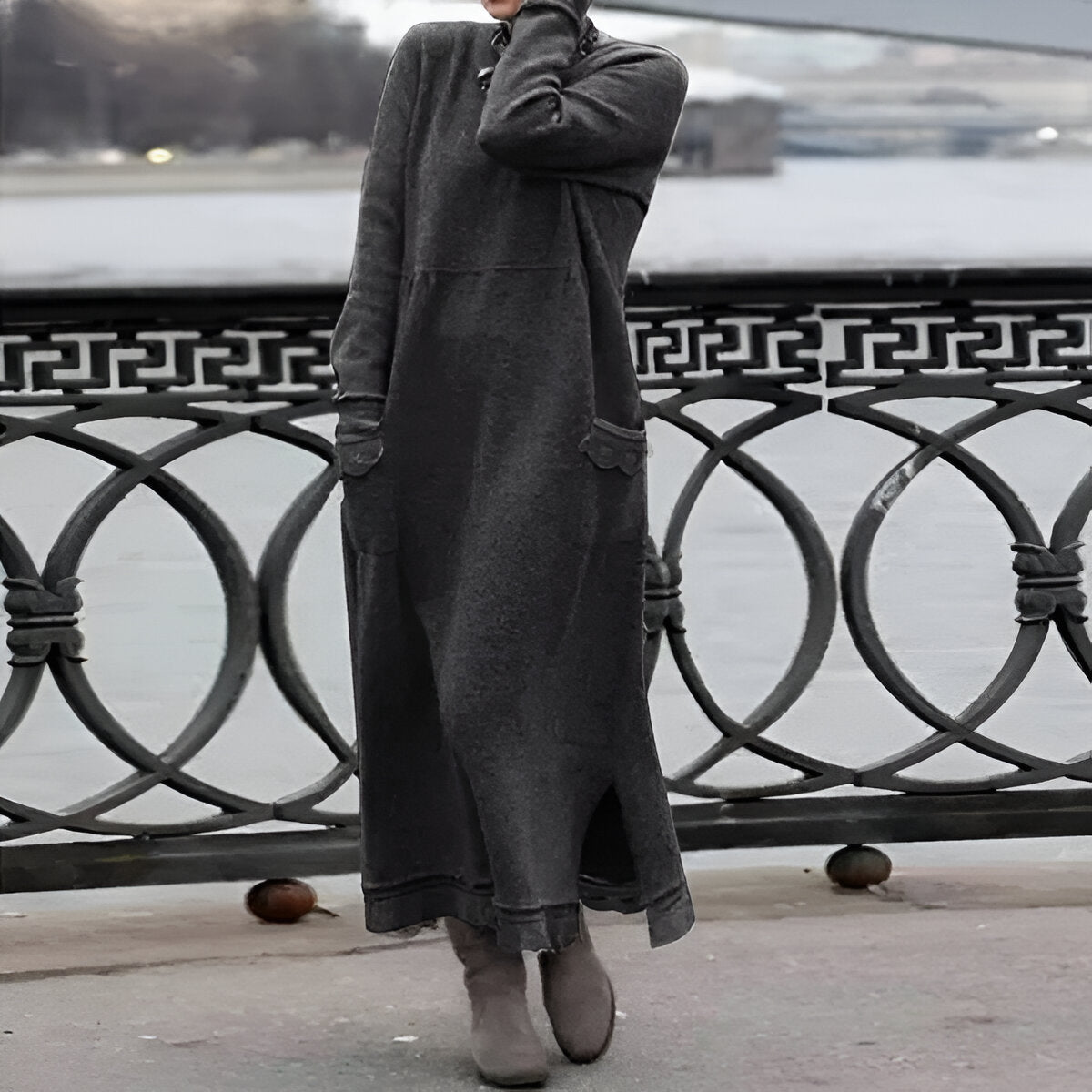 Cornelia | Gemütliches Samt Sweatshirt Kleid