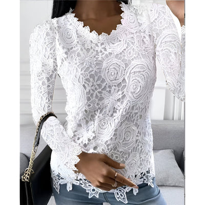 Ariana | Elegante Spitzen-Bluse mit langen Ärmeln