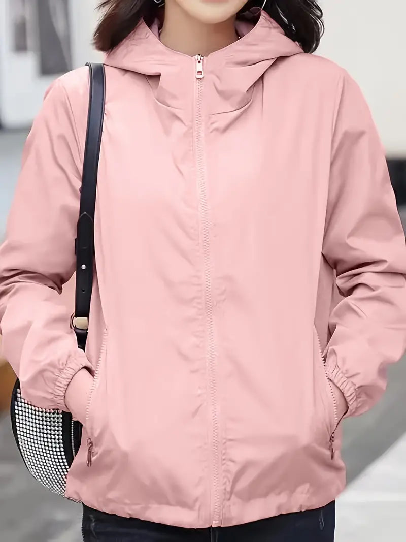 Winddichte Jacke mit Kapuze für Damen