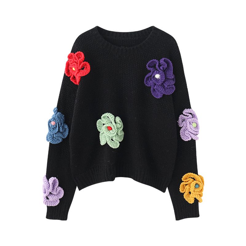 Cato | Vintage 3D Blumen Pullover