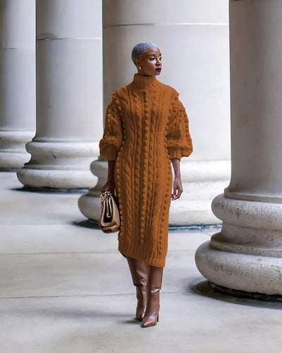 Briana | Sexy Strickkleid mit hohem Schlitz