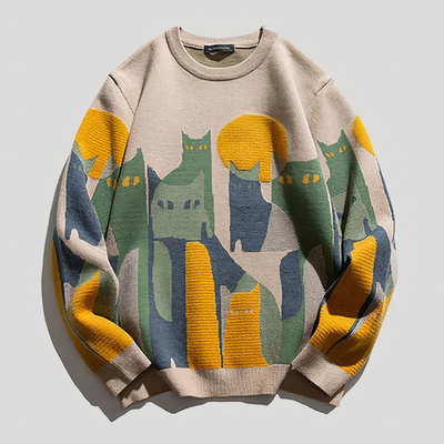 Unisex Pullover mit Katzenmotiv Quinn