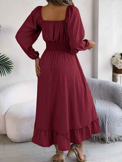 Sarah | Elegantes Hochtaillen-Brautjungfernkleid mit Rüschen