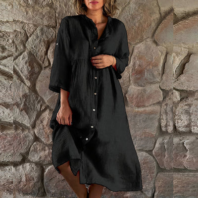 Kleid aus Baumwolle und Leinen für Damen Rolene