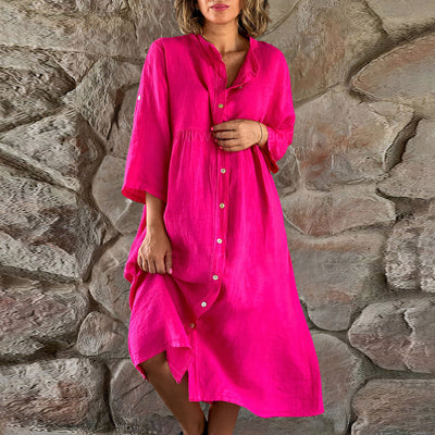 Kleid aus Baumwolle und Leinen für Damen Rolene