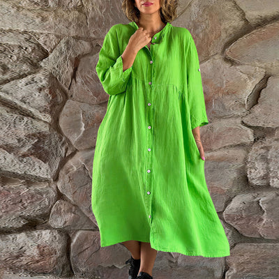 Kleid aus Baumwolle und Leinen für Damen Rolene