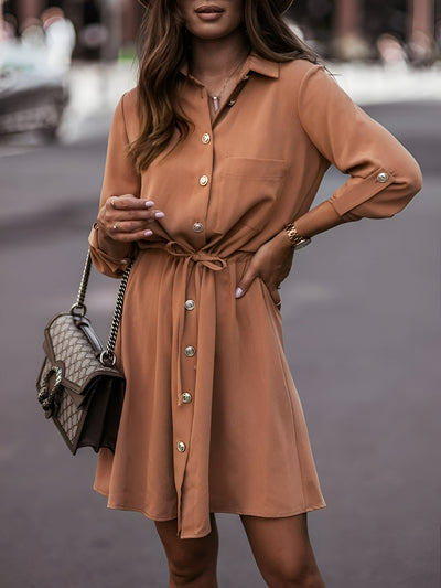 Yannick | Elegantes Langarm-Polo-Kleid