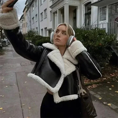 Ximena® | Solide, kurze Lederjacke