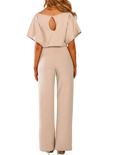 Lucrecia® | Eleganter, einfarbiger Damen-Overall mit Taillenband