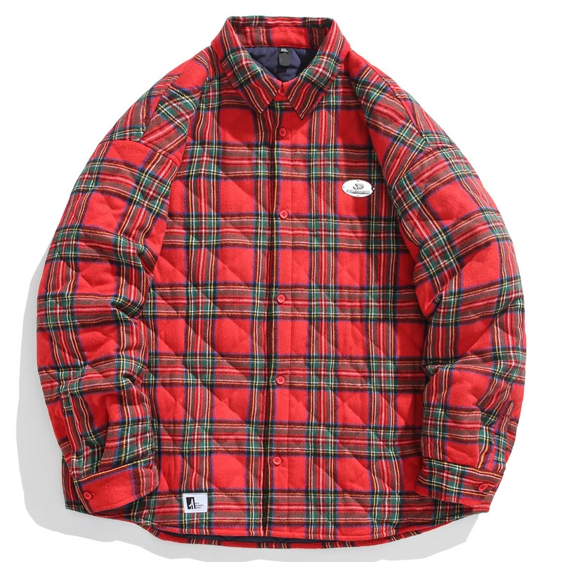 Vintage Kariierte Gepolsterte Jacke für Herren