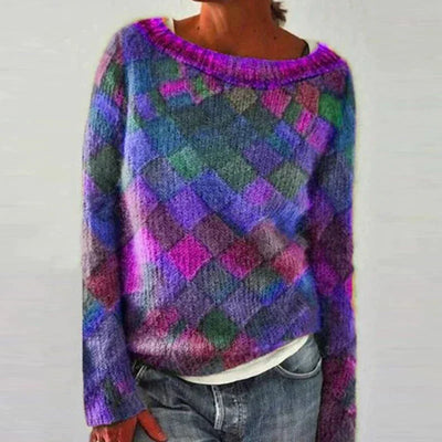 Livia® | Farbenfroher und stilvoller Pullover mit O-Ausschnitt