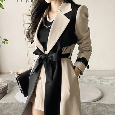 Hortensia® | Patchwork-Trenchcoat aus Wolle