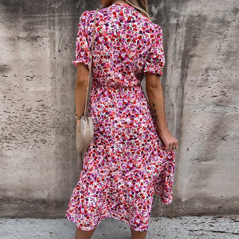 Sasha – Kleid mit Puffärmeln und Blumenmuster