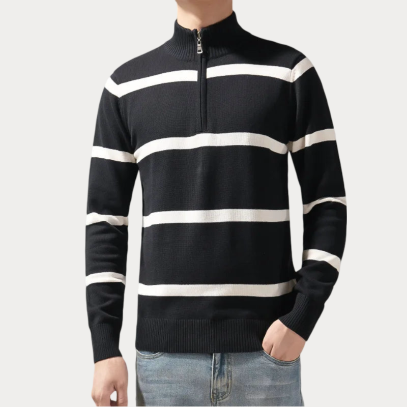Gestreifter Rollkragenpullover für Herren