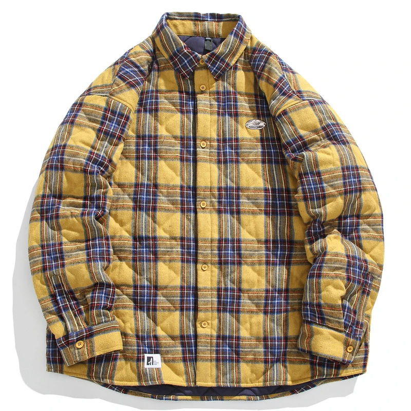 Vintage Kariierte Gepolsterte Jacke für Herren