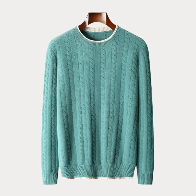 Rundhals Strickpullover für Herren
