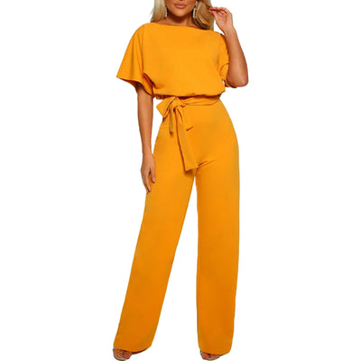 Lucrecia® | Eleganter, einfarbiger Damen-Overall mit Taillenband