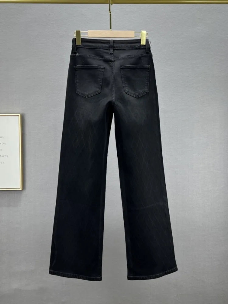 Luciana® | Jeans mit Strass-Karomuster