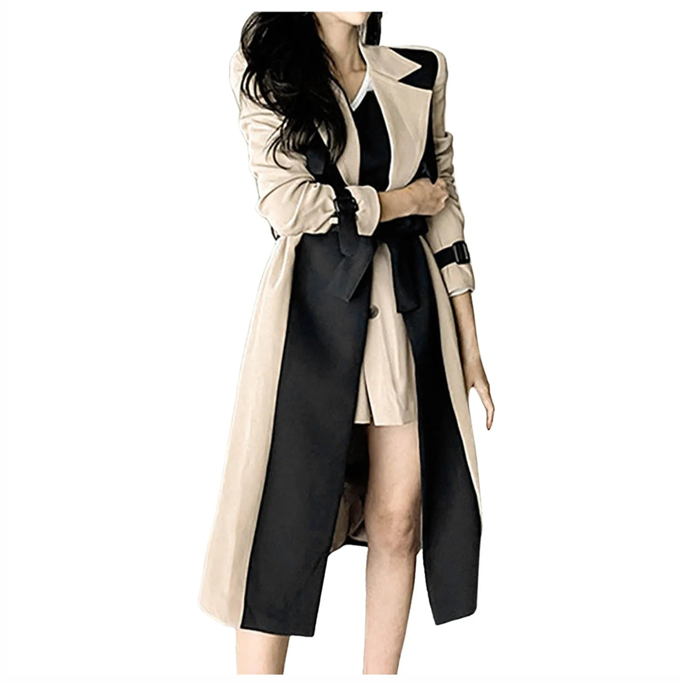 Hortensia® | Patchwork-Trenchcoat aus Wolle