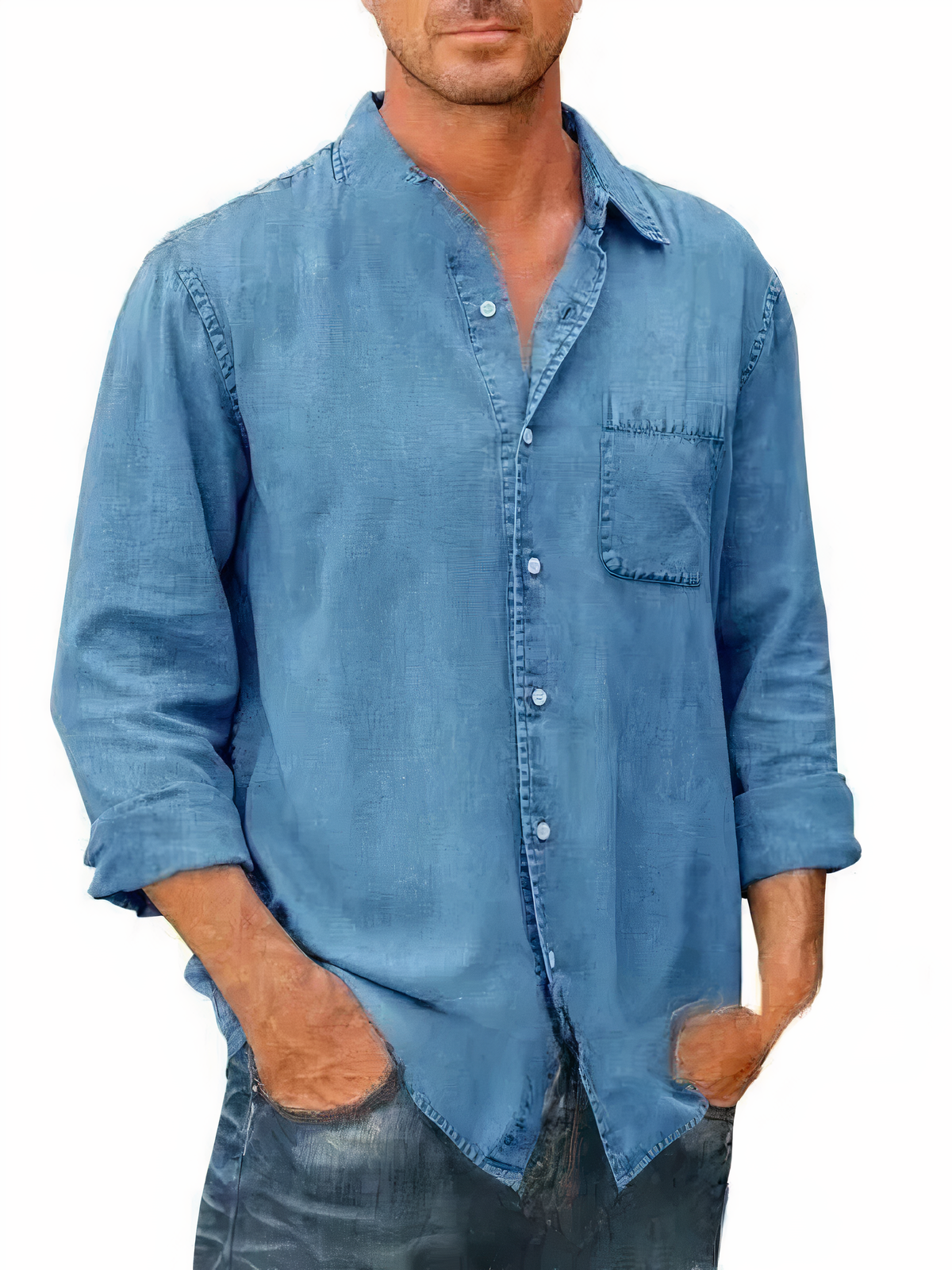 Langarm Denim Hemd Mateo