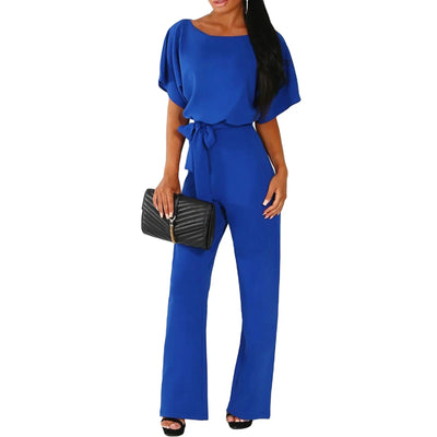 Lucrecia® | Eleganter, einfarbiger Damen-Overall mit Taillenband