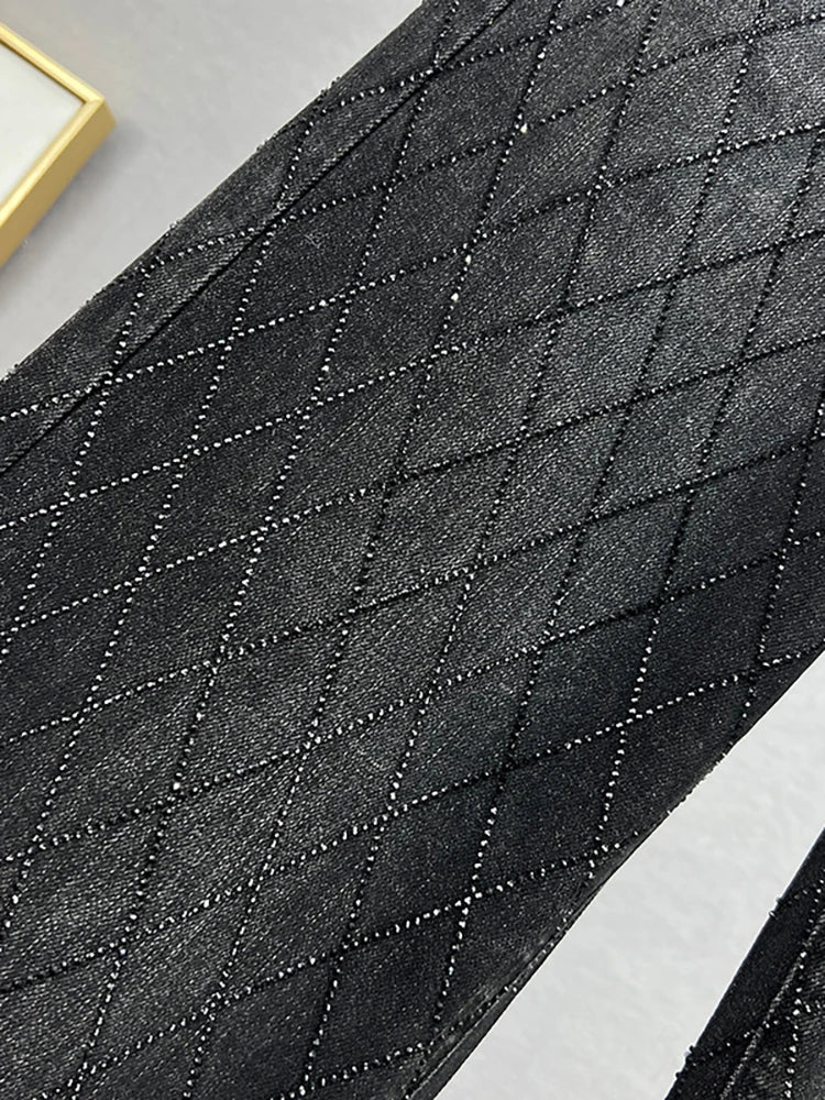 Luciana® | Jeans mit Strass-Karomuster