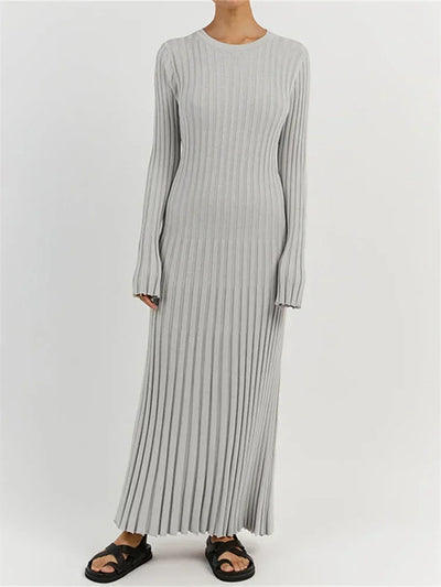 Mireya® | Gestricktes Maxikleid mit Schnürung
