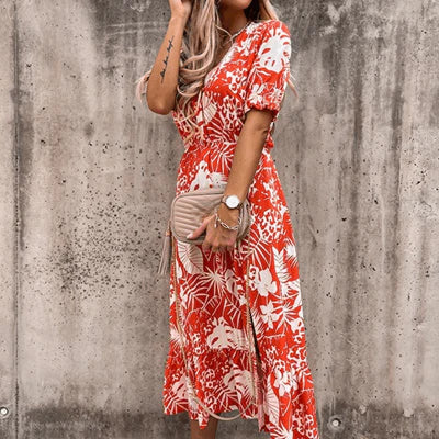 Sasha – Kleid mit Puffärmeln und Blumenmuster