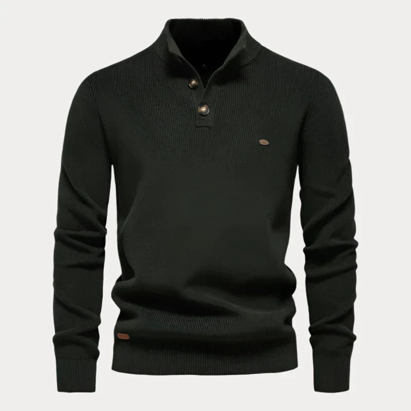 Strickpullover mit Knöpfen für Herren