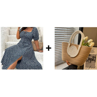Dunkelblau + Woven bag