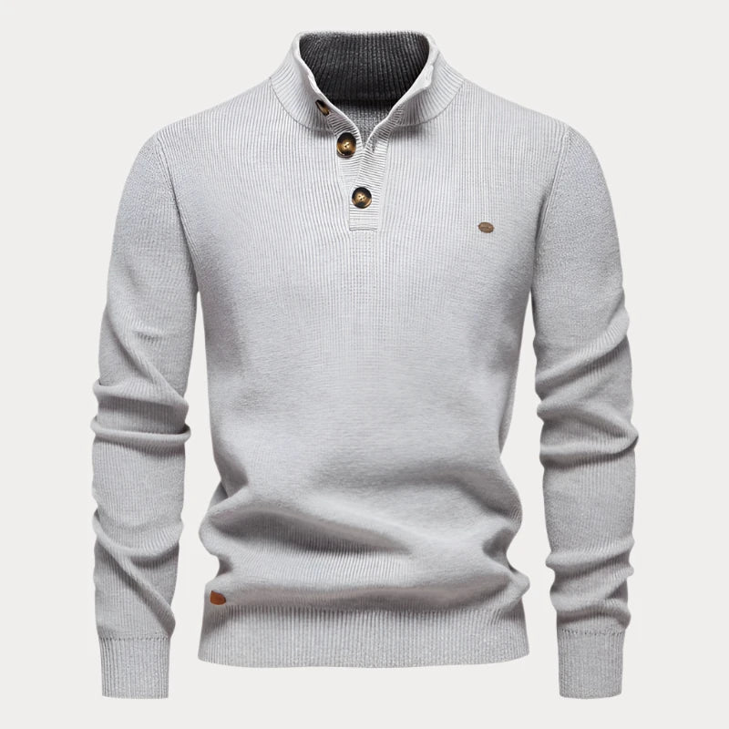 Strickpullover mit Knöpfen für Herren