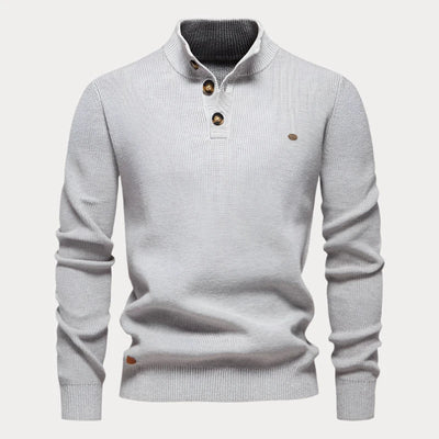 Strickpullover mit Knöpfen für Herren